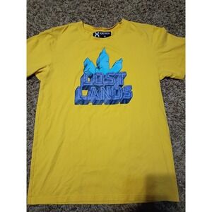 Excision Lost Lands Festival Graphic T-Shirt Mens Medium Yellow EDM Dubstep Tee